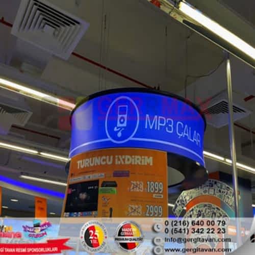 Teknosa İstanbul Işıklı Kasa Gergi Tavan Projesi