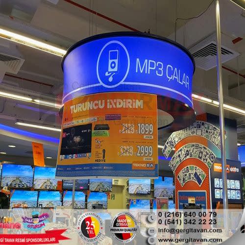 Teknosa İstanbul Işıklı Kasa Gergi Tavan Projesi